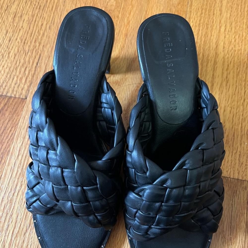 Freda Salvador Black Braided Mules